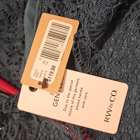 RW&CO Teal Lace Dress - Picture 3 of 3